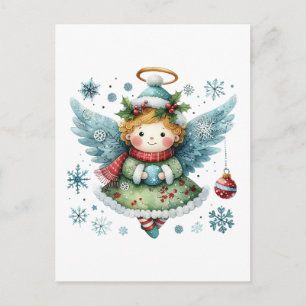 Schattigee Angel Folk Art Style Briefkaart