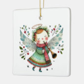 Schattigee Angel Folk Art Style Keramisch Ornament (Links)