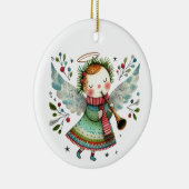 Schattigee Angel Folk Art Style Keramisch Ornament (Rechts)