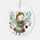 Schattigee Angel Folk Art Style Keramisch Ornament (Links)