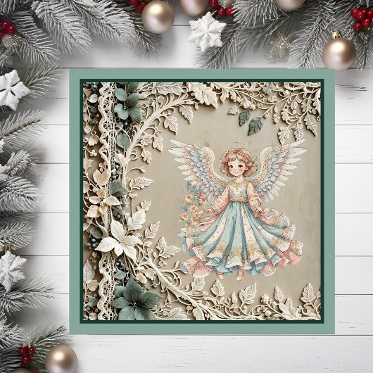 Schattigee Angel Kerst Magnetische Kaart