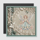 Schattigee Angel Kerst Magnetische Kaart (Voorkant / Achterkant)