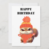 Schattigee Angry Squirrel gebundeld, grappige verj Feestdagenkaart (Voorkant)