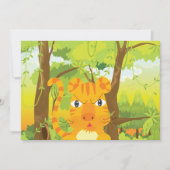 Schattigee Angry Tiger Cartoon in Oerwoud Kaart (Voorkant)