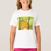 Schattigee Angry Tiger Cartoon in Oerwoud T-shirt (Voorkant)