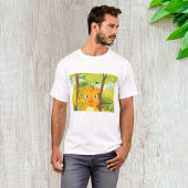 Schattigee Angry Tiger Cartoon in Oerwoud T-shirt