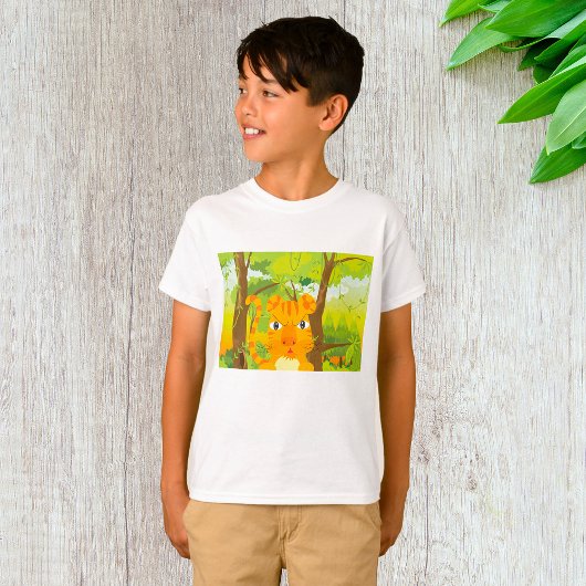 Schattigee Angry Tiger Cartoon in Oerwoud T-shirt