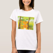 Schattigee Angry Tiger Cartoon in Oerwoud T-shirt (Voorkant)
