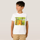Schattigee Angry Tiger Cartoon in Oerwoud T-shirt (Voorkant volledig)