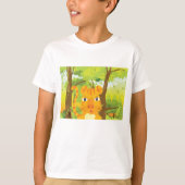 Schattigee Angry Tiger Cartoon in Oerwoud T-shirt (Voorkant)
