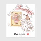 Schattigee angst aan uit schakelaar vinyl Sticker (Vel)