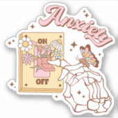 Schattigee angst aan uit schakelaar vinyl Sticker (Voorkant)