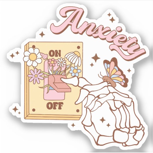 Schattigee angst aan uit schakelaar vinyl Sticker (Voorkant)