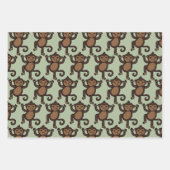 Schattigee Animated Monkey Designer Print Kinder Inpakpapier Vel (Voorkant)