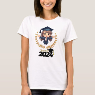 Schattigee animatie Afstuderen naam 2024 T-shirt