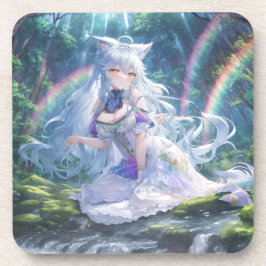 Schattigee Anime Cat Girl Onderzetters | Schattig 