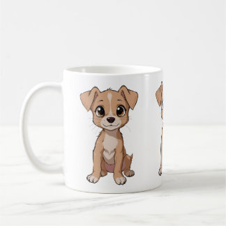 Schattigee Anime Dog Illustratie met grote ogen Koffiemok