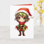 Schattigee Anime Elf Kaart (Gele Bloem)