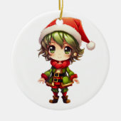 Schattigee Anime Elf Keramisch Ornament (Voorkant)