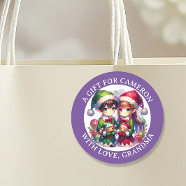 Schattigee Anime Elves Kerst | Van en naar Ronde Sticker