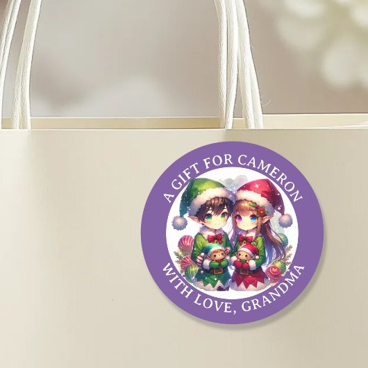 Schattigee Anime Elves Kerst | Van en naar Ronde Sticker