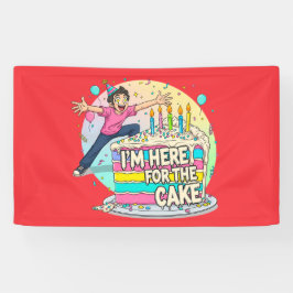 Schattigee Anime Eyes Verjaardagstaart Liefhebber Spandoek