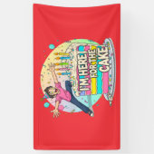 Schattigee Anime Eyes Verjaardagstaart Liefhebber Spandoek (Verticaal)