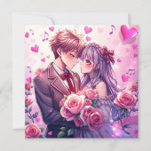 Schattigee anime gepersonaliseerde Valentijnsdag Kaart (Voorkant)