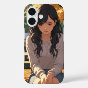 Schattigee Anime Girl iPhone 16 Hoesje – Stijlvoll
