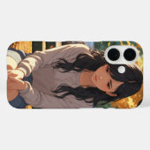Schattigee Anime Girl iPhone 16 Hoesje – Stijlvoll (Achterkant (horizontaal))