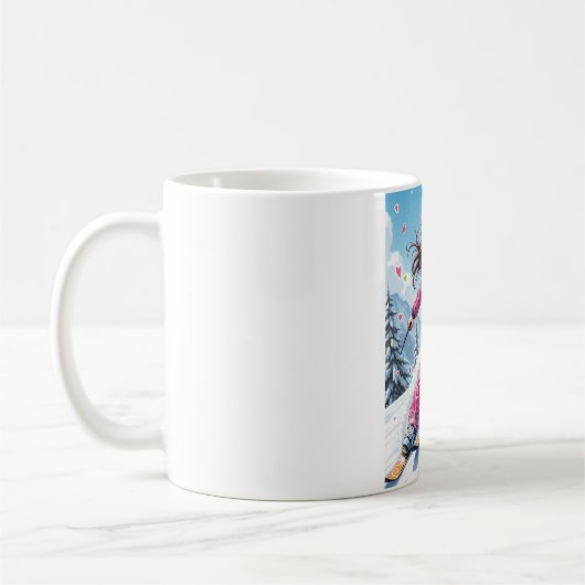 Schattigee Anime Girl Skiing | Winter Sports Koffiemok (Links)