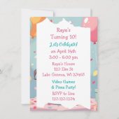 Schattigee Anime Girl's Verjaardagsfeestje Kaart (Achterkant)