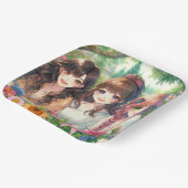 Schattigee Anime Girls Verjaardagsfeestje Papieren Bordje (Gebogen)