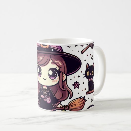 Schattigee Anime Halloween Design Mok (Voorkant rechts)