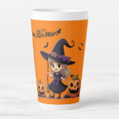 Schattigee, anime Halloween heks Latte Mok (Voorkant)