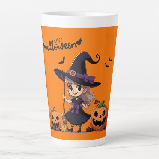 Schattigee, anime Halloween heks Latte Mok (Voorkant)