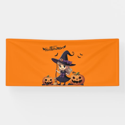 Schattigee, anime Halloween heks Spandoek (Horizontaal)