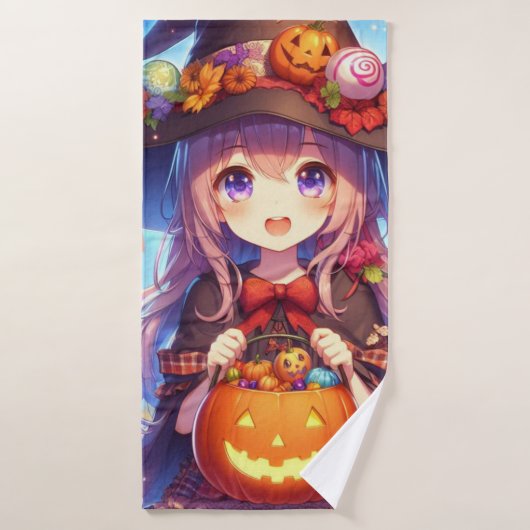 Schattigee anime Halloween Witch Badhanddoek (Badhanddoek)