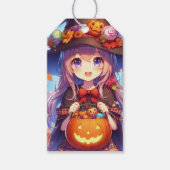 Schattigee anime Halloween Witch Cadeaulabel (Voorkant)