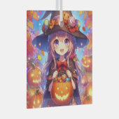 Schattigee anime Halloween Witch Glas Ornament (Voorkant Rechts)
