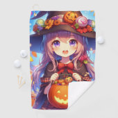 Schattigee anime Halloween Witch Golfhanddoek (Insitu)