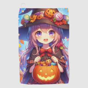 Schattigee anime Halloween Witch Golfhanddoek
