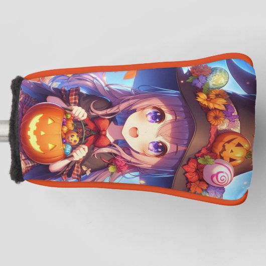 Schattigee anime Halloween Witch Golfheadcover (Voorkant)