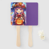 Schattigee anime Halloween Witch Handwaaier (Voorkant en achterkant)