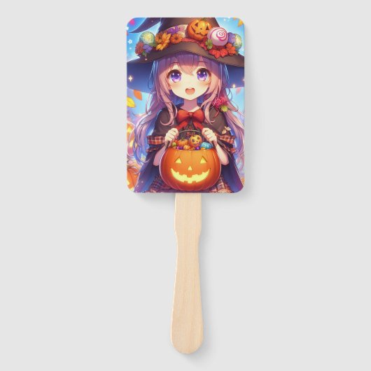 Schattigee anime Halloween Witch Handwaaier (Voorkant)