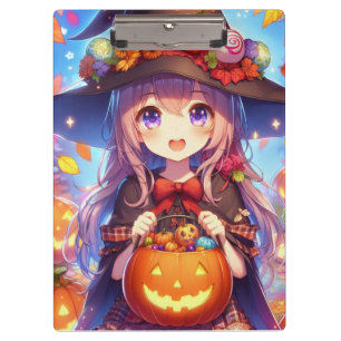 Schattigee anime Halloween Witch Klembord