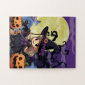 Schattigee anime Halloween Witch Legpuzzel (Horizontaal)