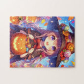 Schattigee anime Halloween Witch Legpuzzel (Horizontaal)