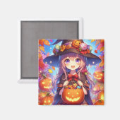 Schattigee anime Halloween Witch Magneet (Voorkant / Achterkant)