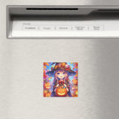 Schattigee anime Halloween Witch Magneet (Insitu (Vaatwasser))